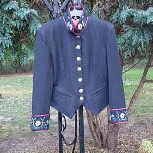 Double D Ranch Beaded Western 100% Wool Jacket XS